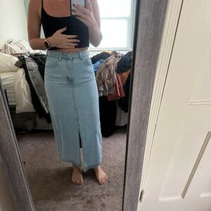 SHEIN Light Blue Denim Maxi Skirt